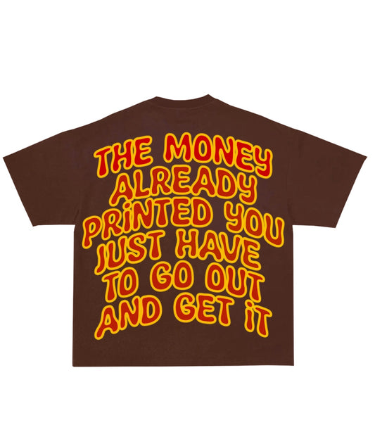 Brown/Red The Money Printed Tee