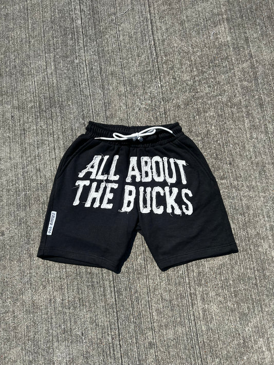 Black AllAboutTheBuck$ Distressed Shorts