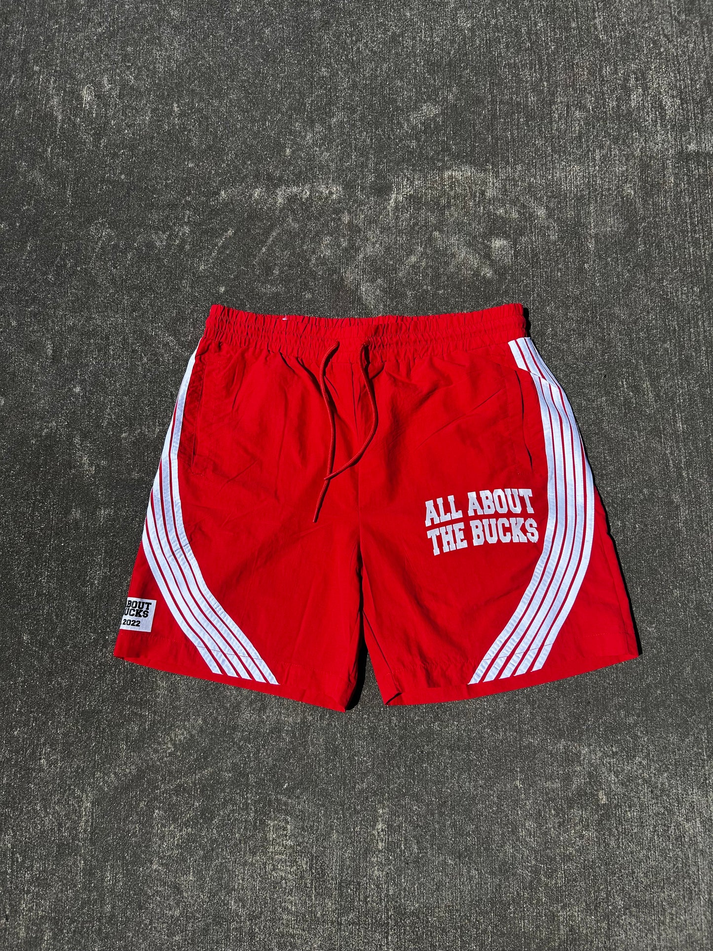 Red Track Nylon Shorts