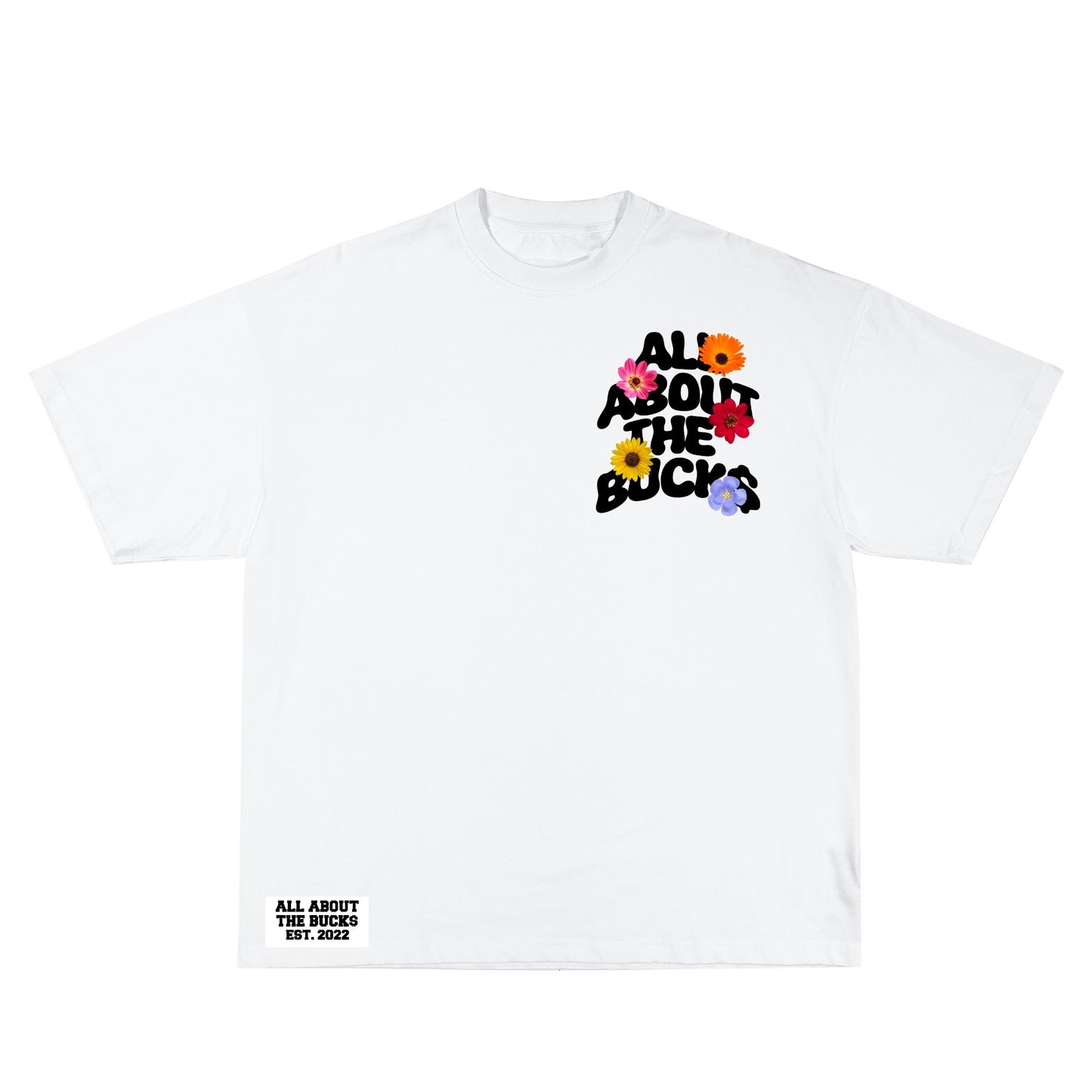 White Floral AllAboutTheBucks Tee
