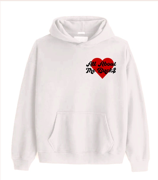 White/Red Heart Hoodie