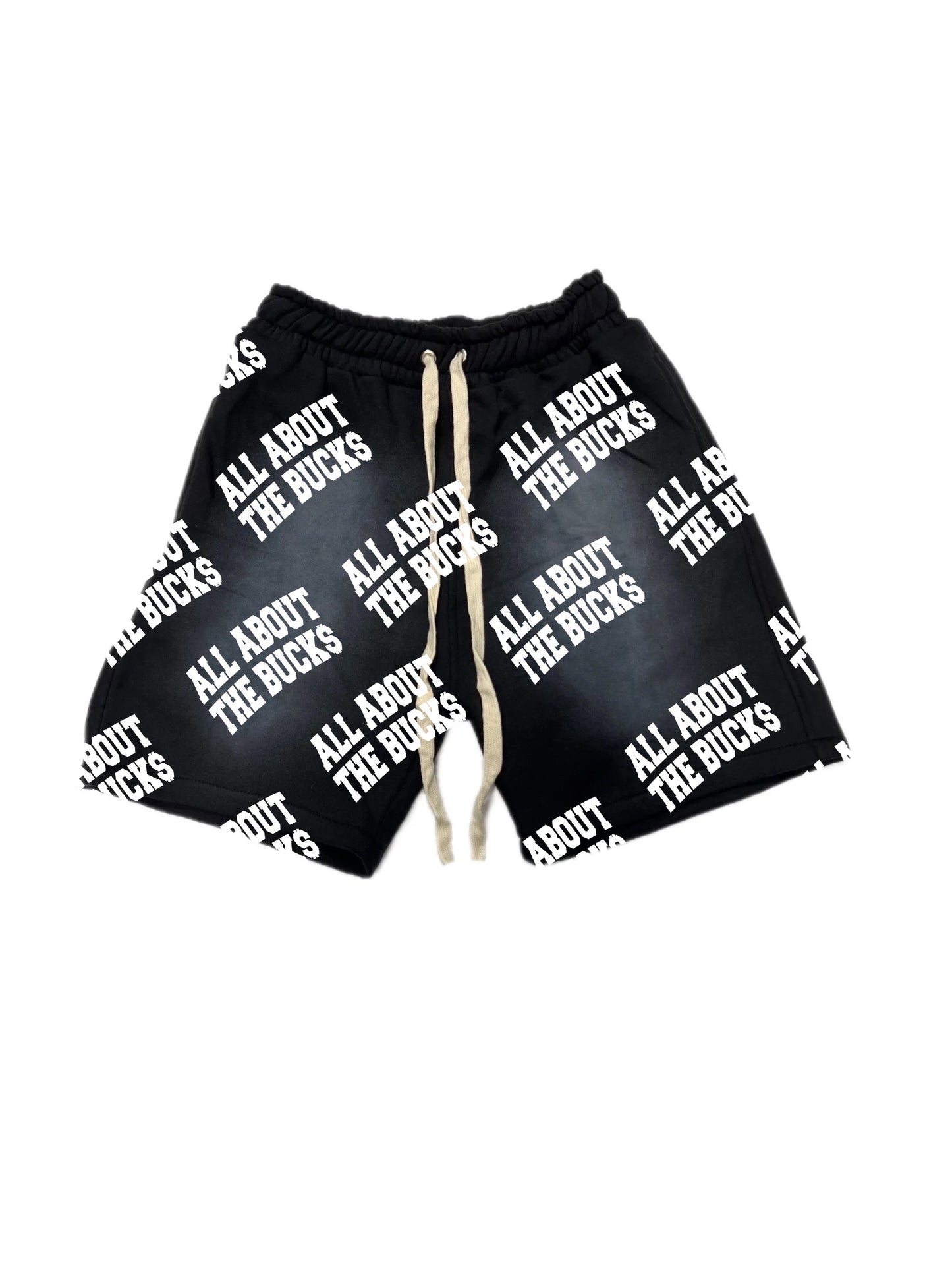 Black AllAboutTheBuck$ All Over Print Shorts