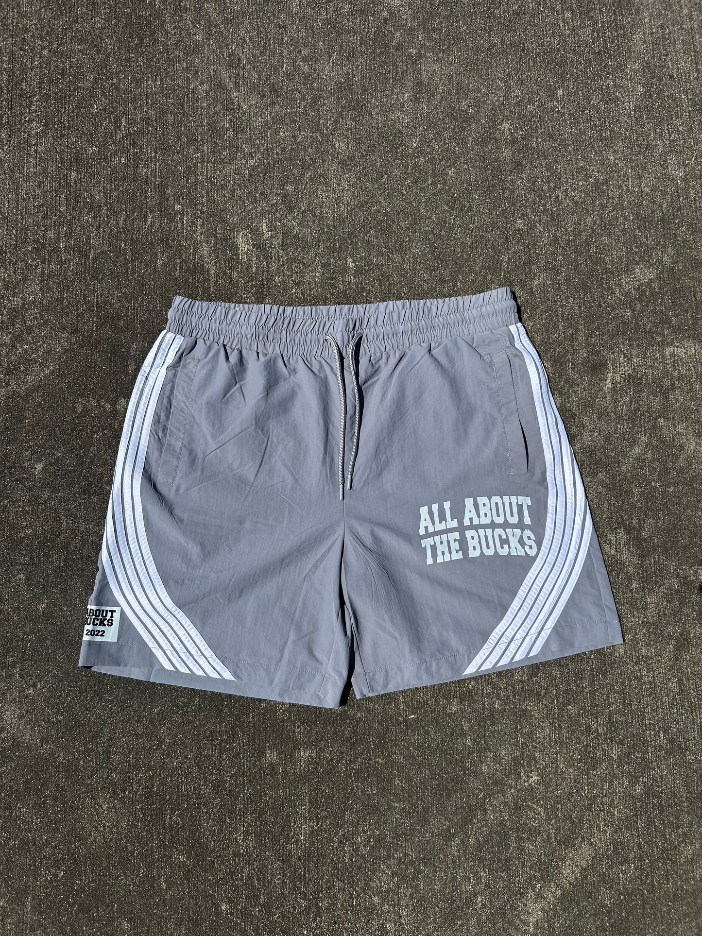 Grey Track Nylon Shorts