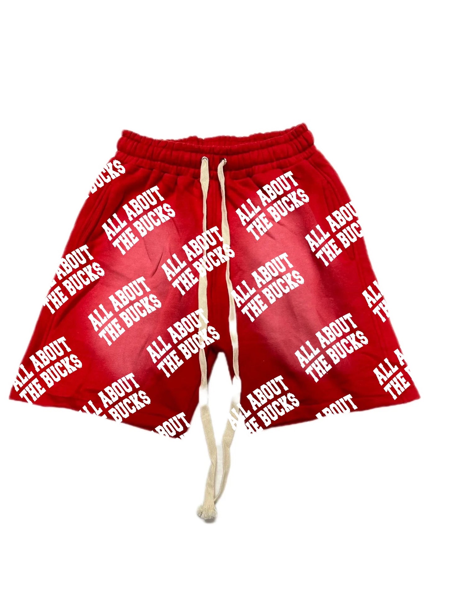 Red AllAboutTheBuck$ All Over Print Shorts
