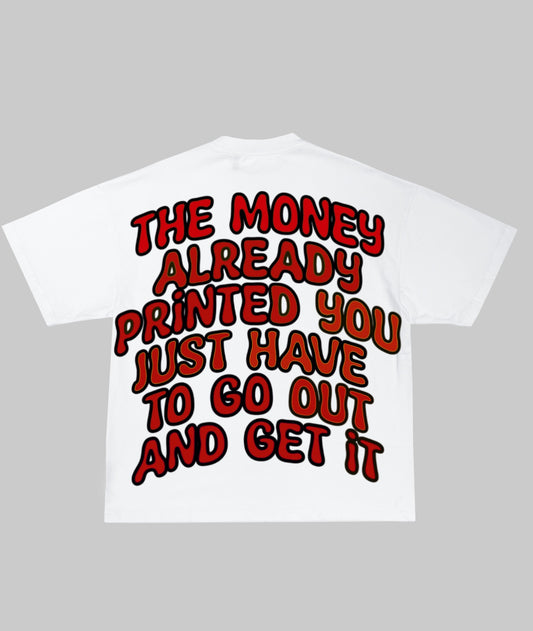 White/Red The Money Printed Tee