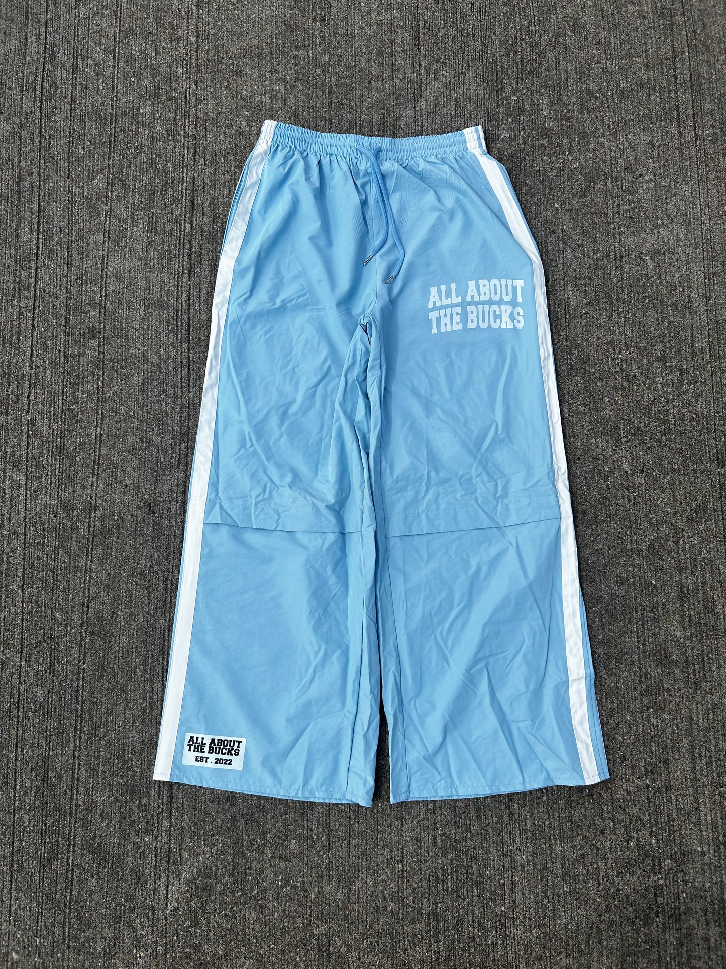 AllAboutTheBuck$ Light Blue Nylon Sweats