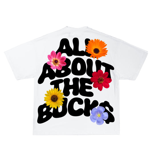 White Floral AllAboutTheBucks Tee