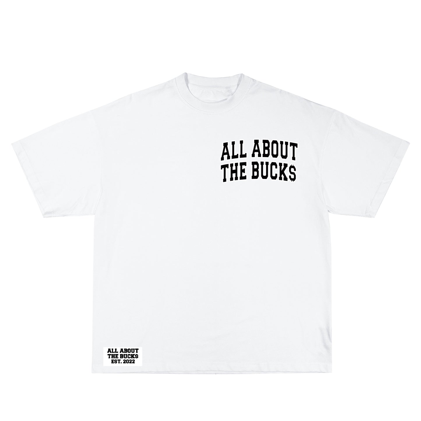 White MultiLogo AllAboutTheBucks Tee