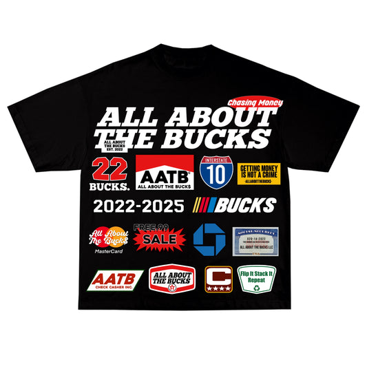 Black AllAboutTheBuck$ Racer Tee