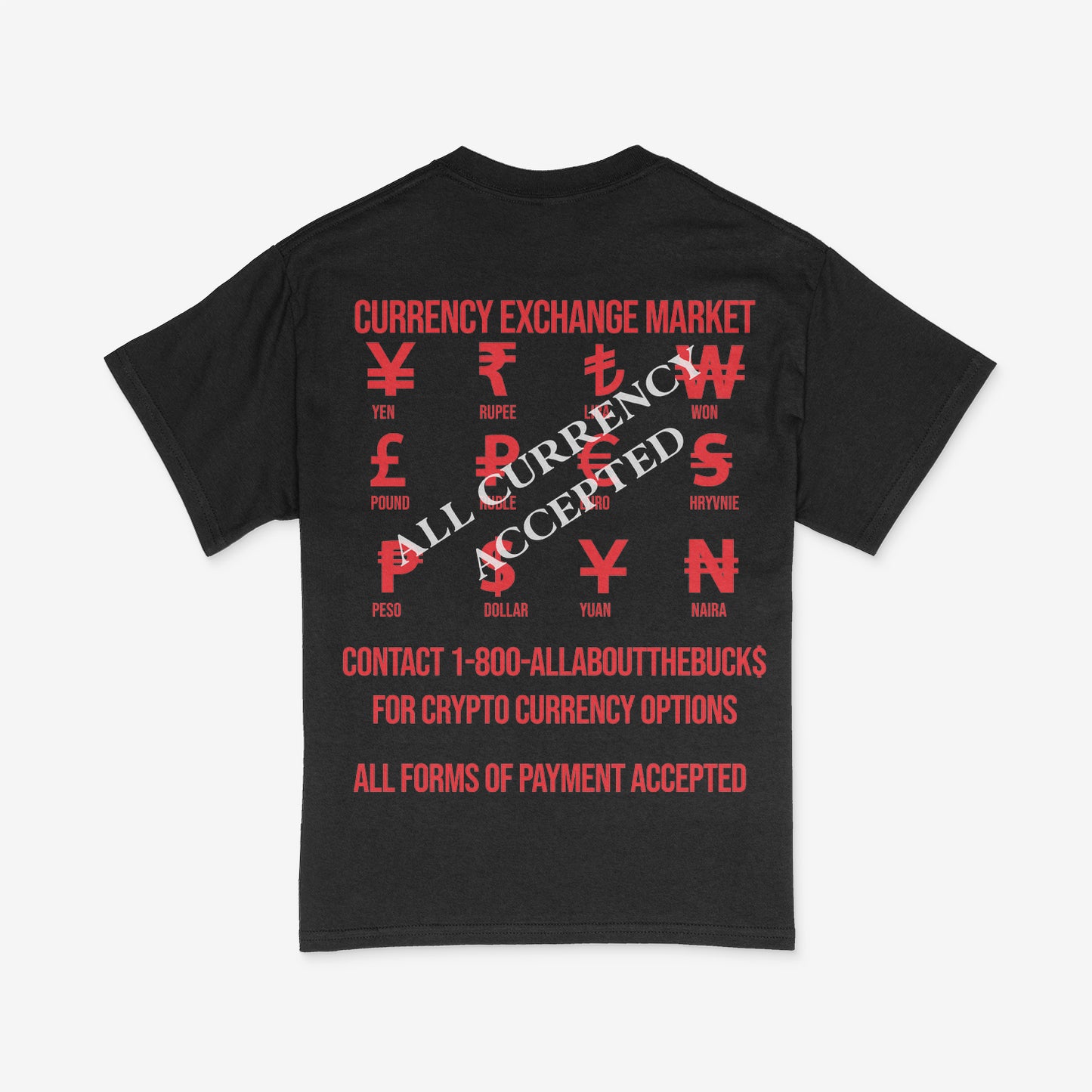 Currency Exchange Black/Red Tee