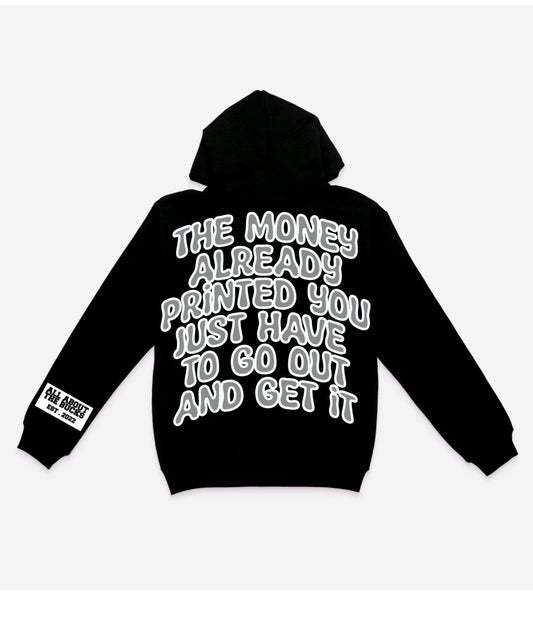 Black/Grey The Money Printed Hoodie