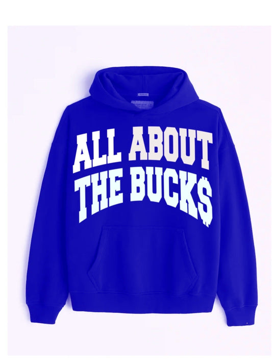 Blue Big Printed Hoodie