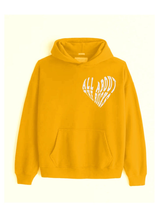 Yellow AllAboutTheBuck$ Heart Hoodie