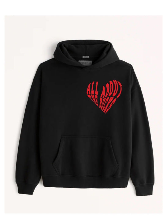 Black/Red AllAboutTheBuck$ Heart Hoodie