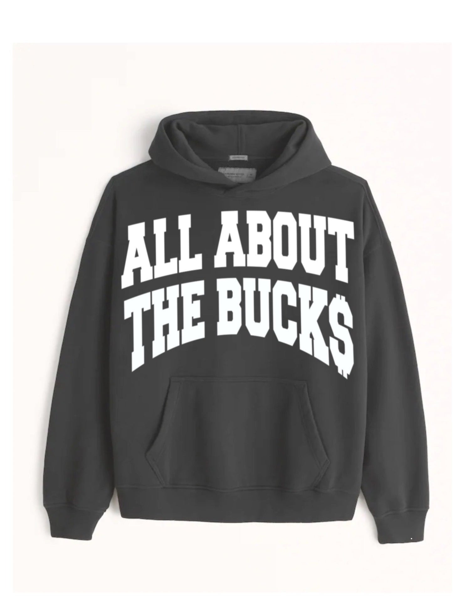 Dark Gray Big Printed Hoodie