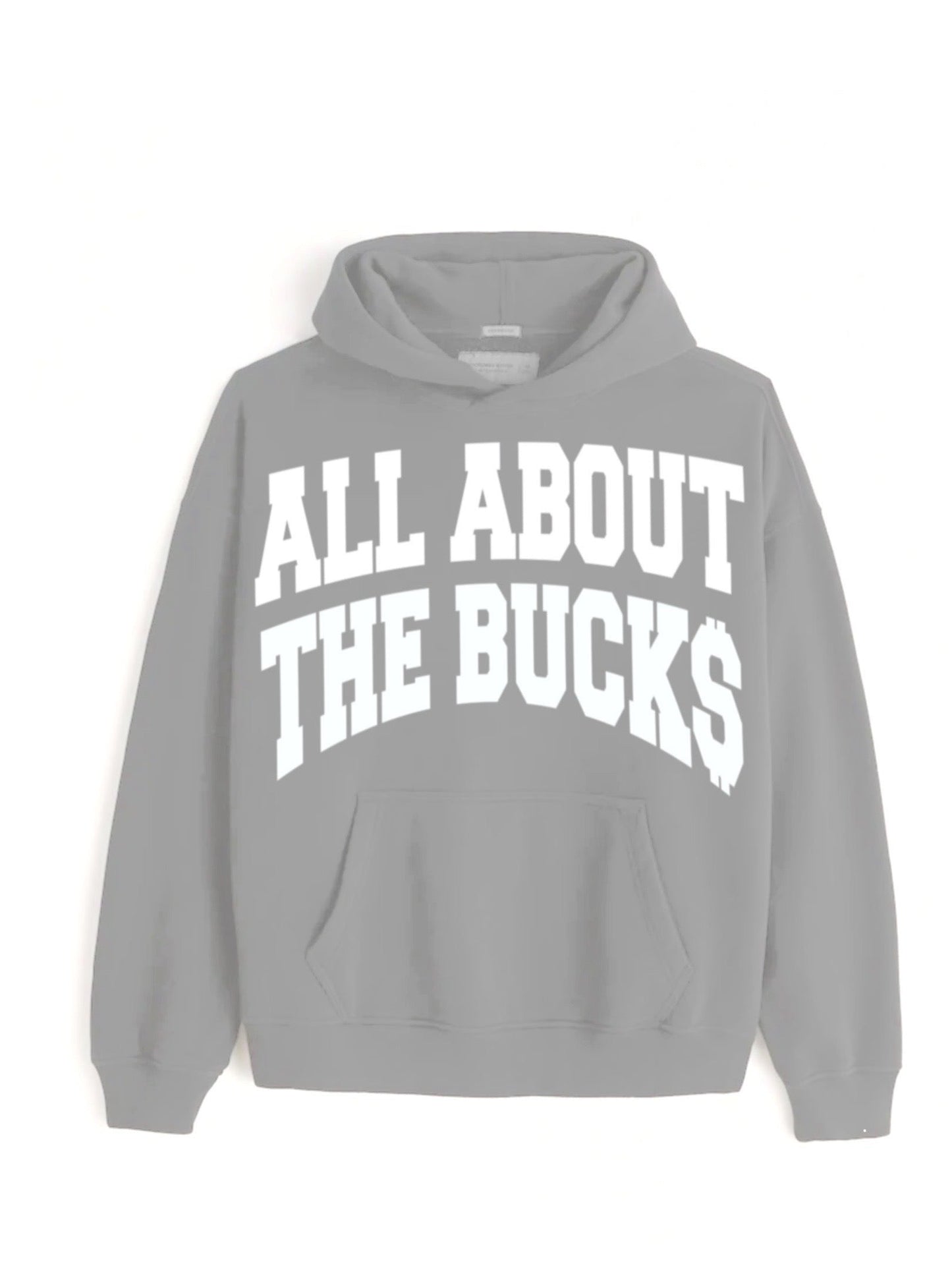 Light Gray Big Printed Hoodie