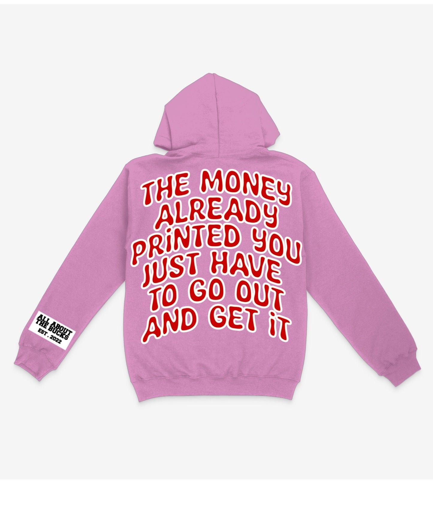 Pink/Red The Money Printed Hoodie