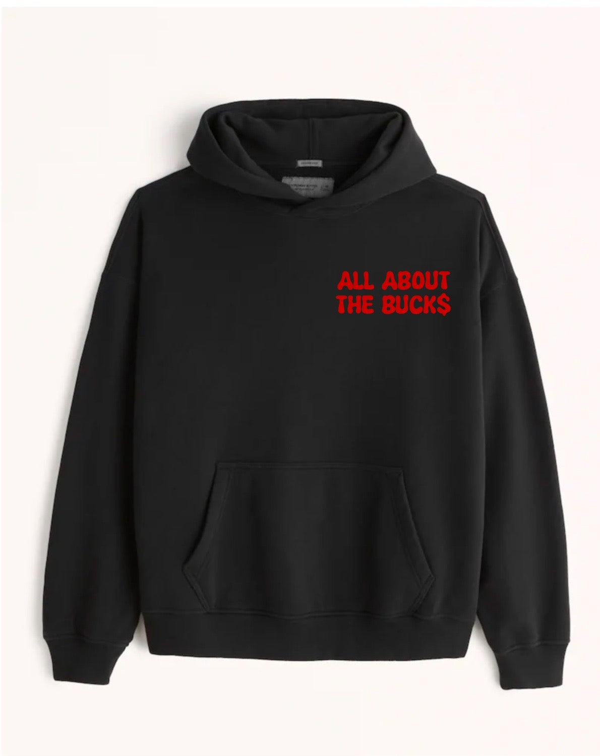 All About The Buck$ Black/Red Small Logo Hoodie