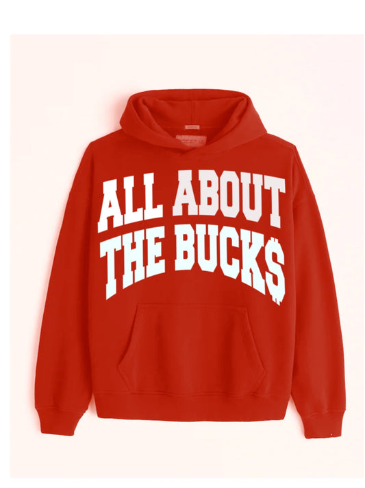 AllAboutTheBuck$ Red Big Printed Hoodie