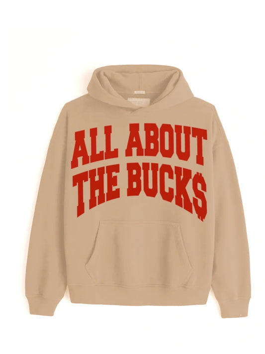 Tan/Red Big Printed Hoodie