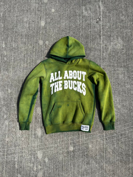 AllAboutTheBuck$ Green Distressed Hoodie