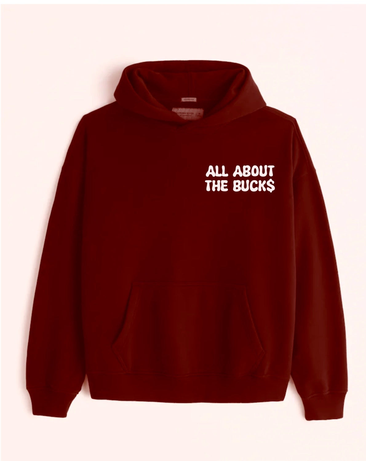 All About The Buck$ Burgundy Small Logo Hoodie