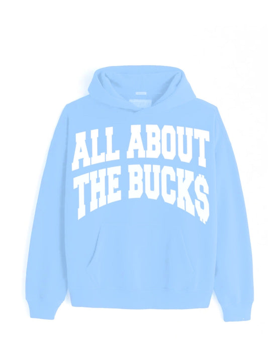 Light Blue Big Printed Hoodie