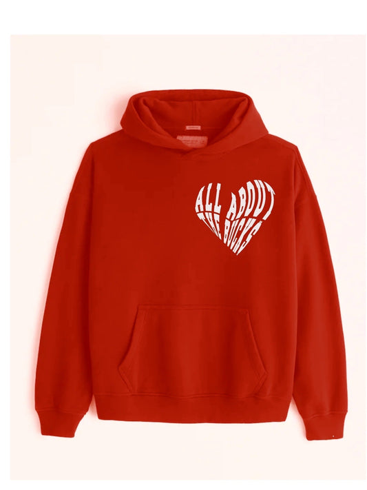 Red AllAboutTheBuck$ Heart Hoodie