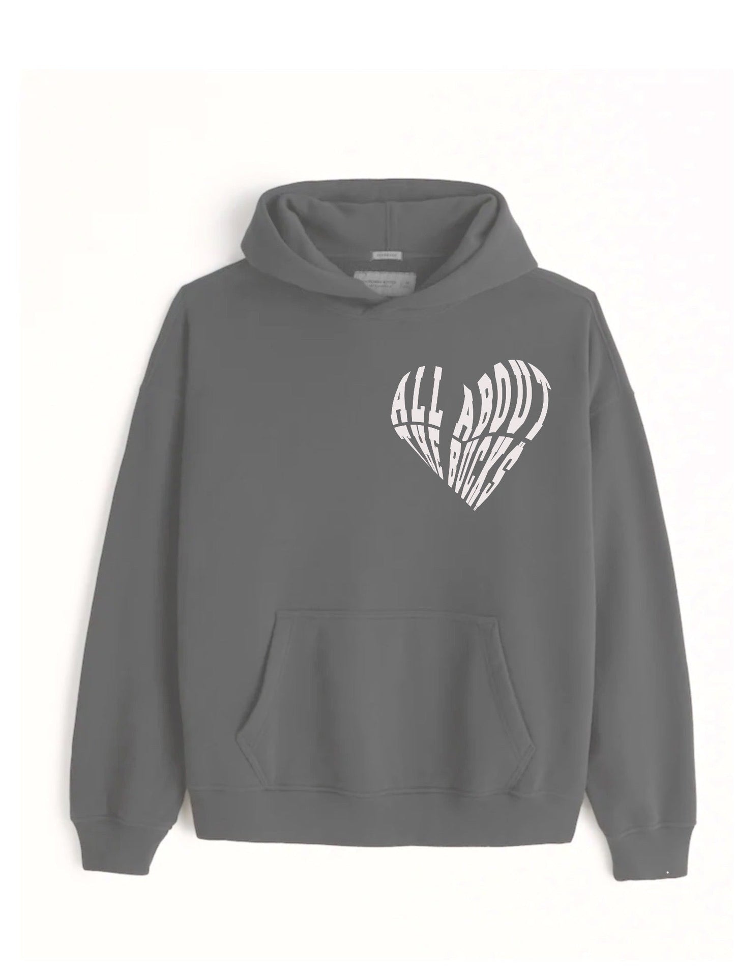 Dark Grey AllAboutTheBuck$ Heart Hoodie