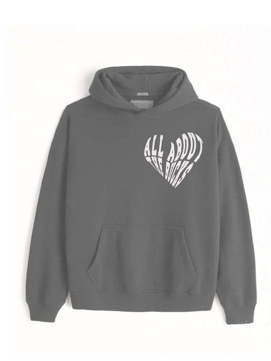 Dark Grey AllAboutTheBuck$ Heart Hoodie