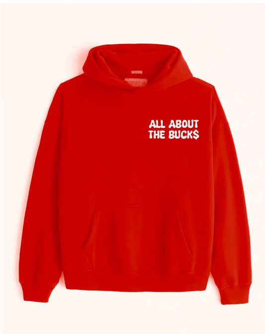 All About The Buck$ Red Small Logo Hoodie
