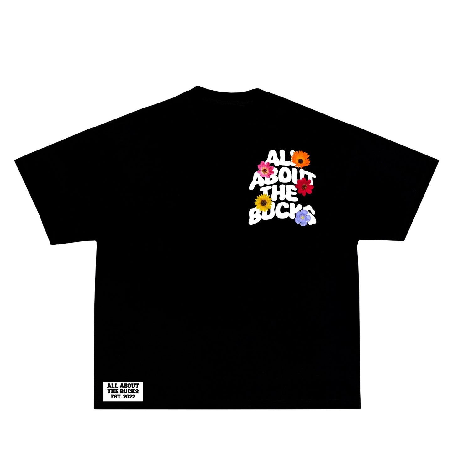 Black Floral AllAboutTheBucks Tee