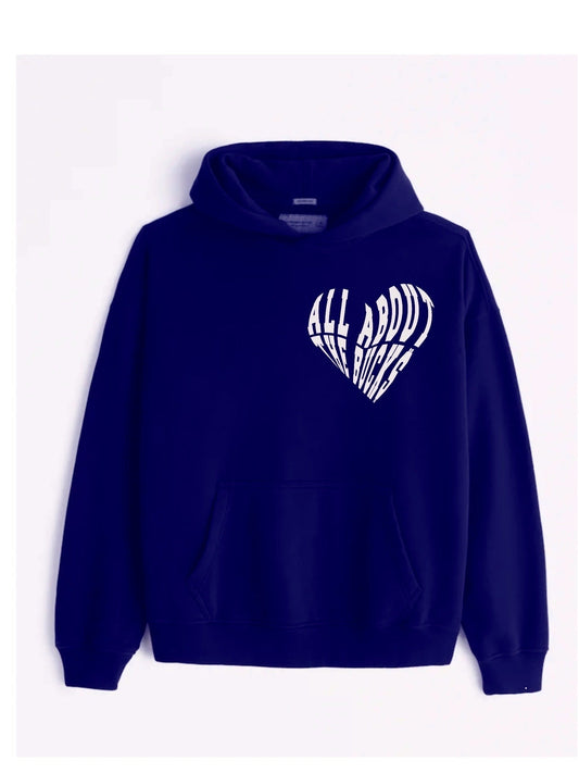 Navy AllAboutTheBuck$ Heart Hoodie