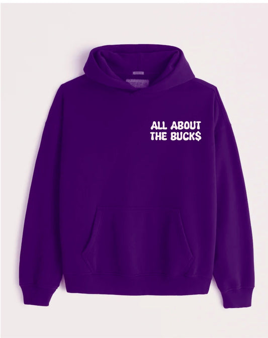 All About The Buck$ Purple Small Logo Hoodie