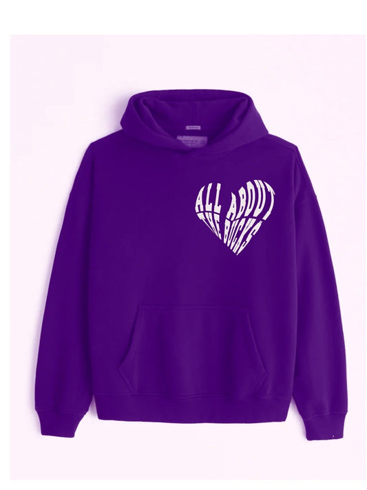 Purple AllAboutTheBuck$ Heart Hoodie