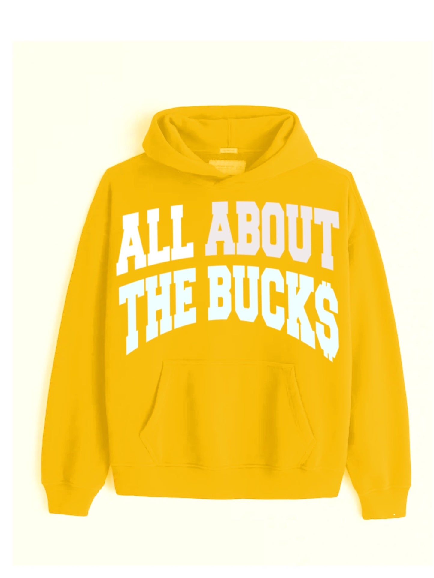 AllAboutTheBuck$ Yellow Big Printed Hoodie