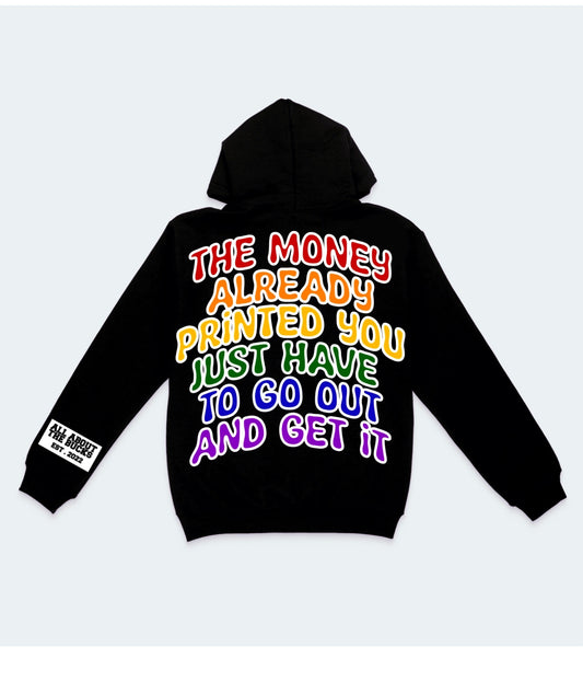 Black/Rainbow The Money Printed Hoodie