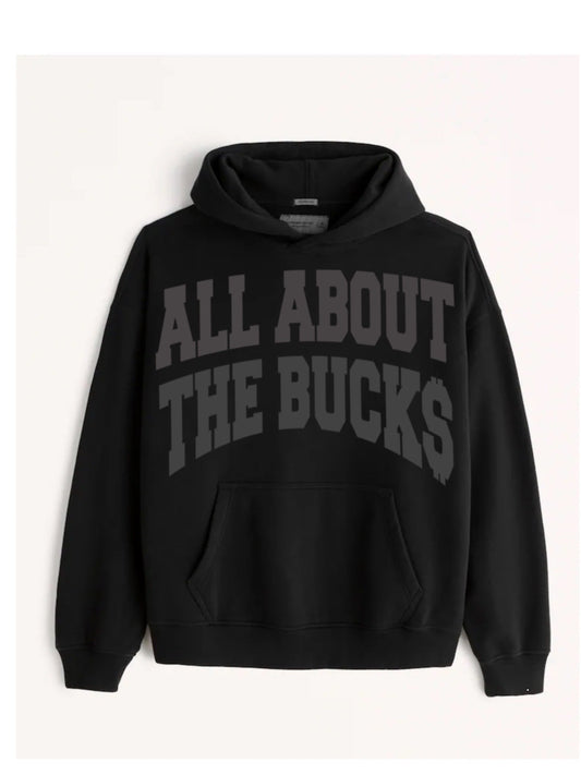 Black/Gray Big Printed Hoodie