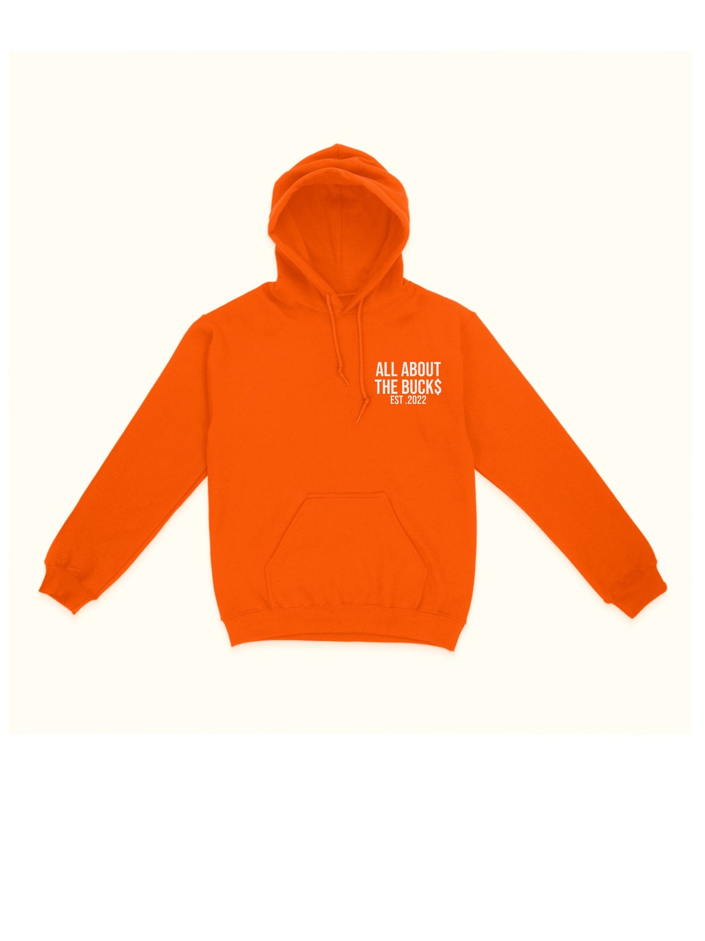 AllAboutTheBuck$ Orange/White Logo Hoodie