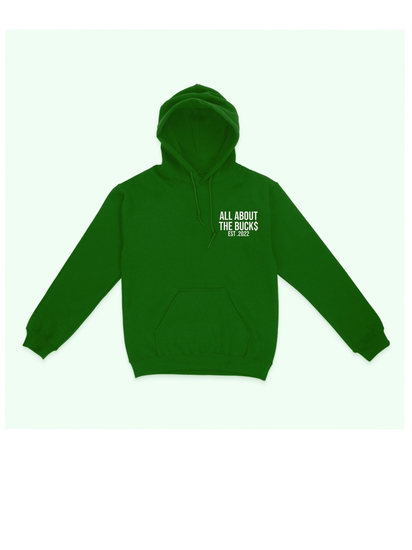 AllAboutTheBuck$ Green/White Logo Hoodie