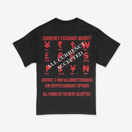 Currency Exchange Black/Red Tee