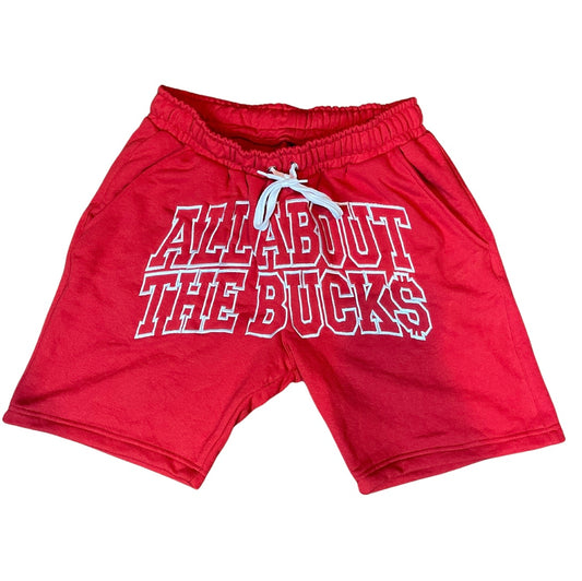 AllAboutTheBuck$ Red French Terry Cotton Shorts
