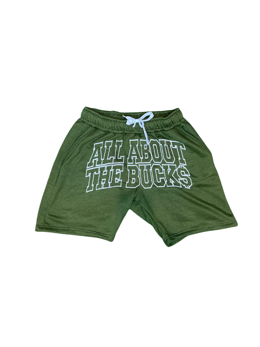 AllAboutTheBuck$ Olive French Terry Cotton Shorts