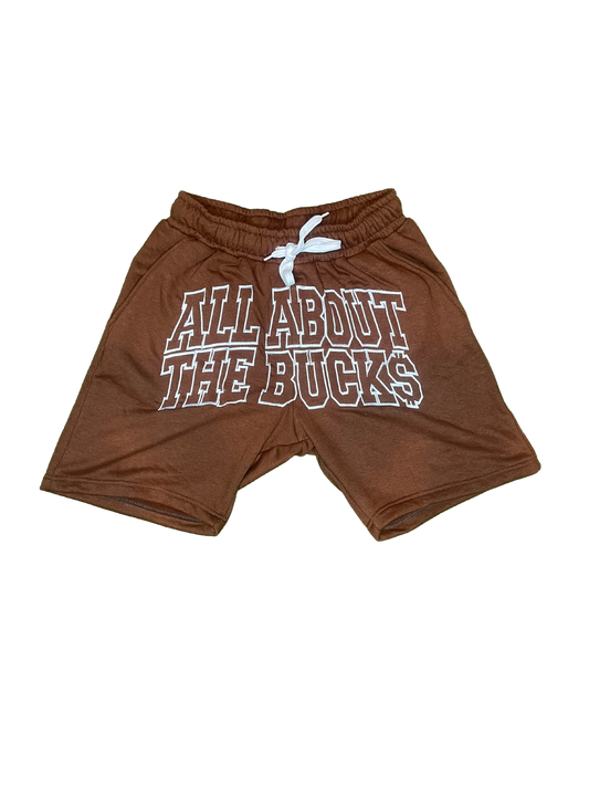 AllAboutTheBuck$ Brown French Terry Cotton Shorts